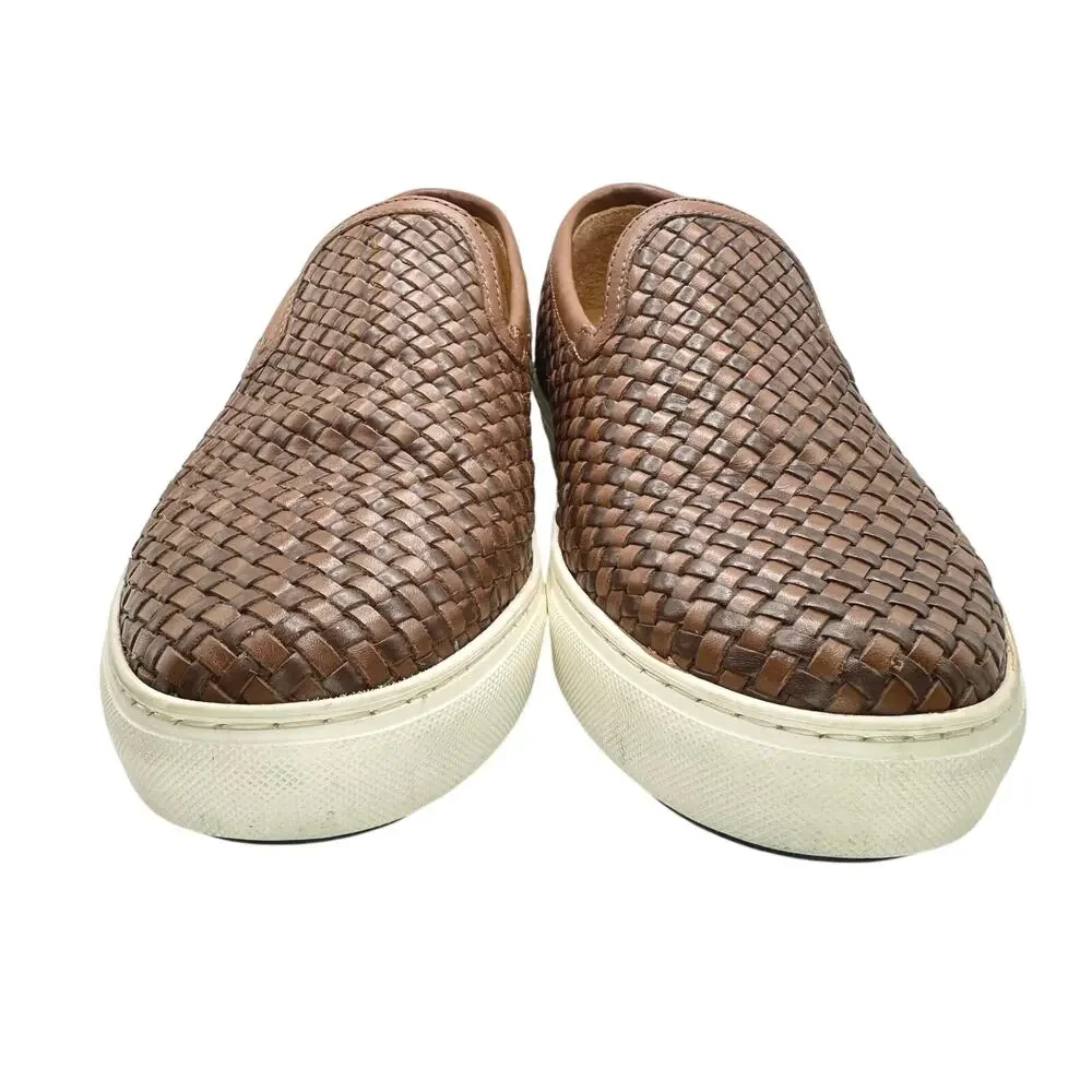 Massimo Dutti | Men | Woven Brown Leather Extralight Loafers | EU 41 US 8